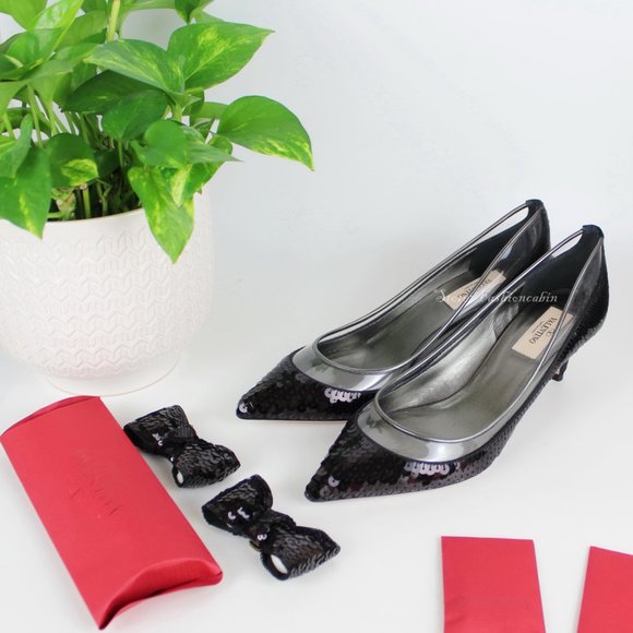 NEW VALENTINO GARAVANI Pumps- RUNWAY-SEQUIN DOLLYBOW - Picture 4 of 15